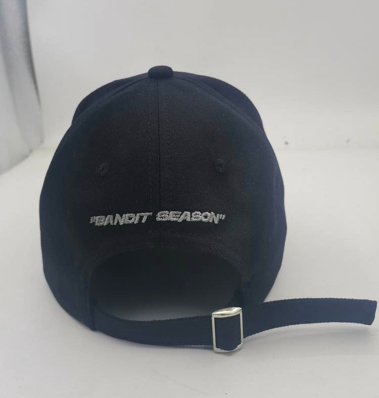 DISTRESSED EMBROIDERED CAP - BLACK/GREY