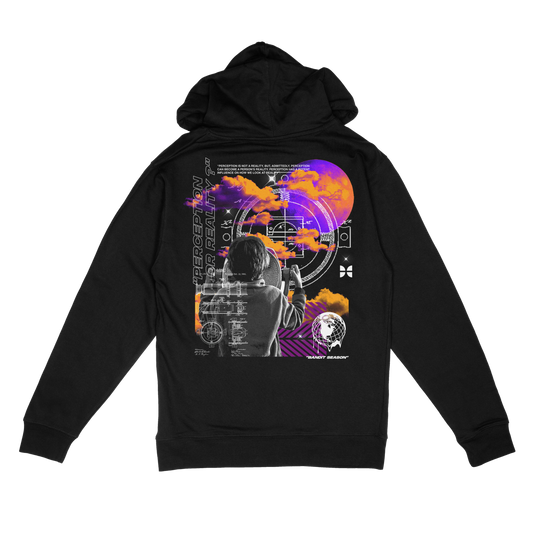 "POR" Reflective Hoodie - Black