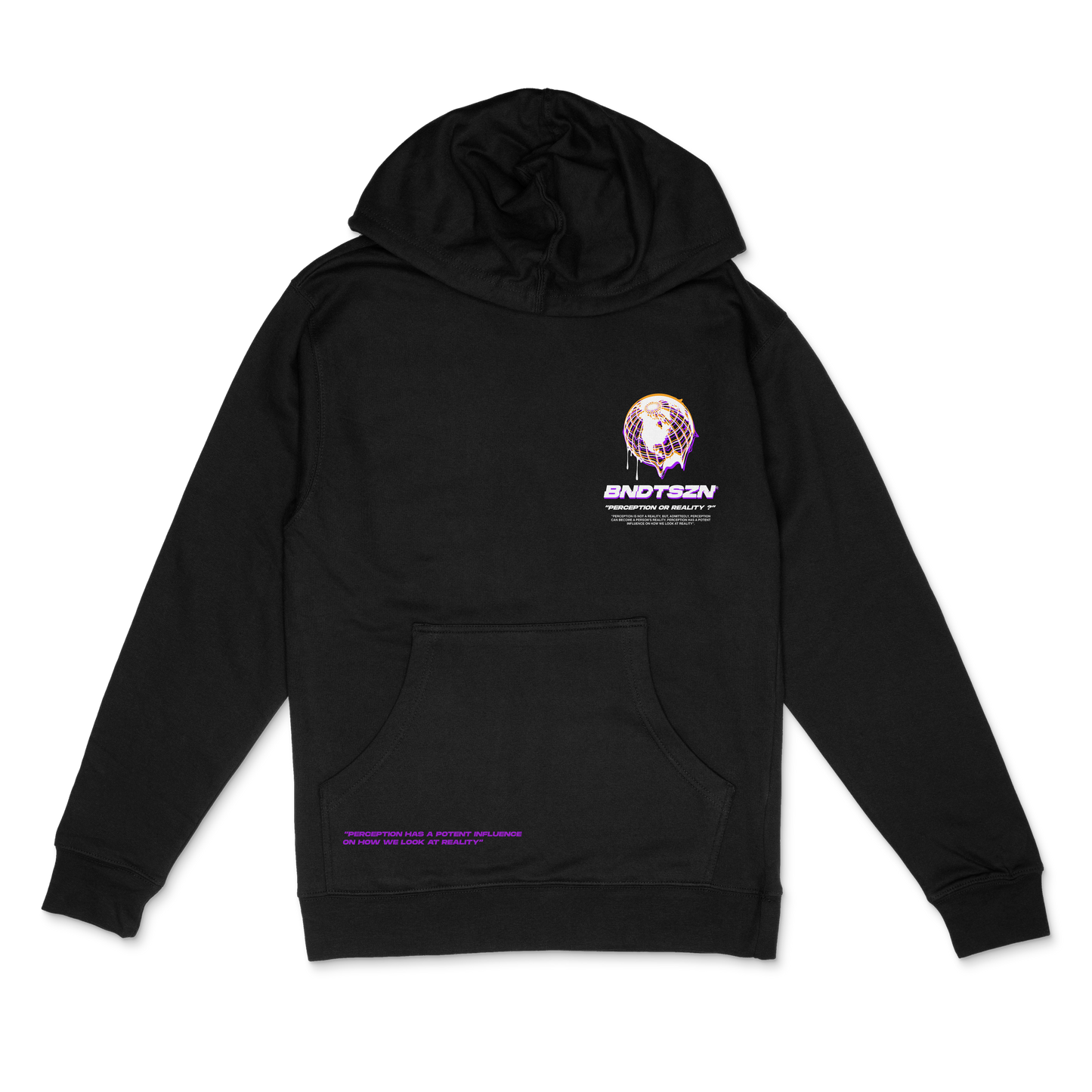 "POR" Reflective Hoodie - Black