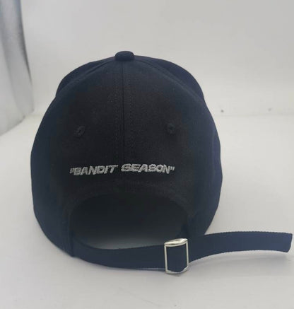 DISTRESSED EMBROIDERED CAP - BLACK/GREY